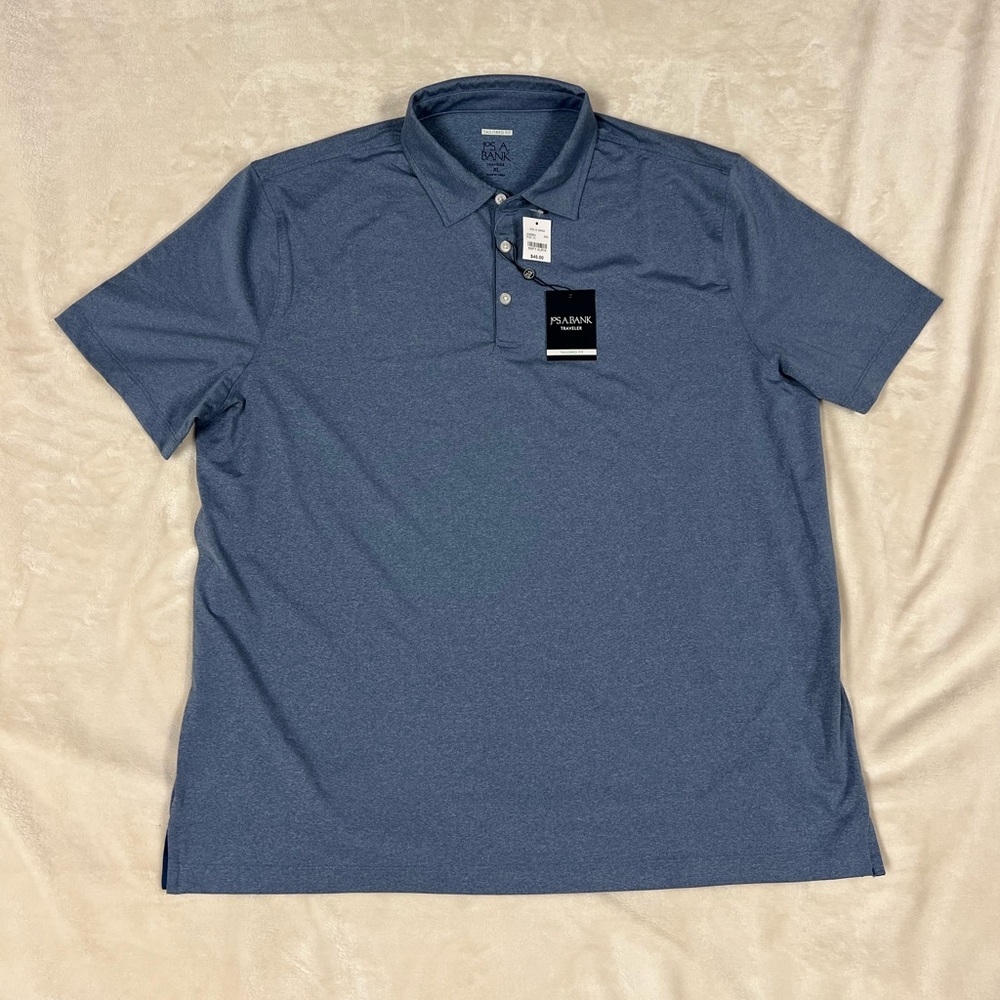 Jos. A. Bank men’s Traveler XL light blue Tailored Fit polo golf shirt 👕 NWT